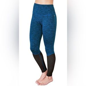 NWT Manduka Yoga High Line Mesh Legging in Maldive Teal & Black
